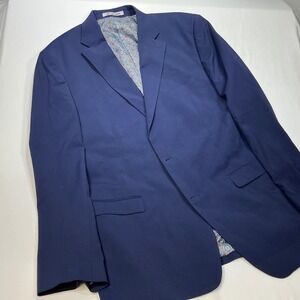 Stacy Adams‎ Mens Blue Blazer Sport Coat Jacket Size 46R